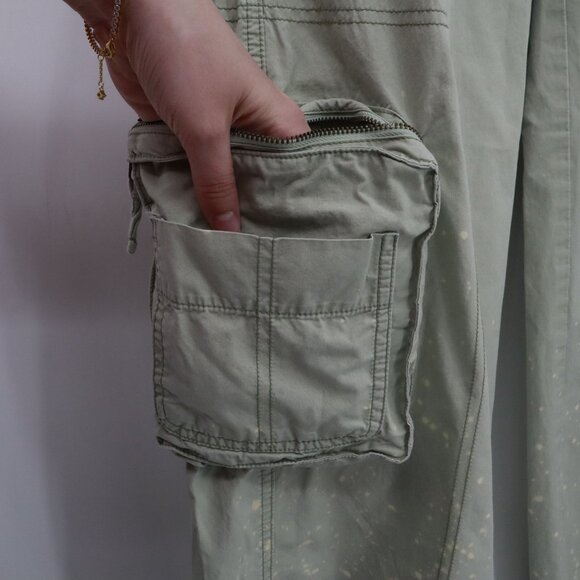 Urban Outfitters Cargo Pants Women M Green Slouchy Goblincore Fairy Grunge Loose - Picture 10 of 16